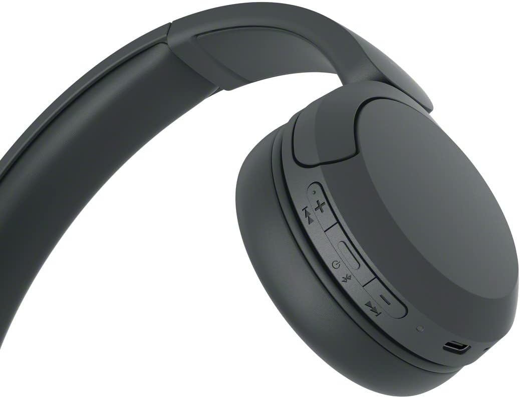 WH-CH520 Bluetooth Wireless On-Ear Headphones with Microphone, 50 Hours Battery Life, Quick Charging - Black
