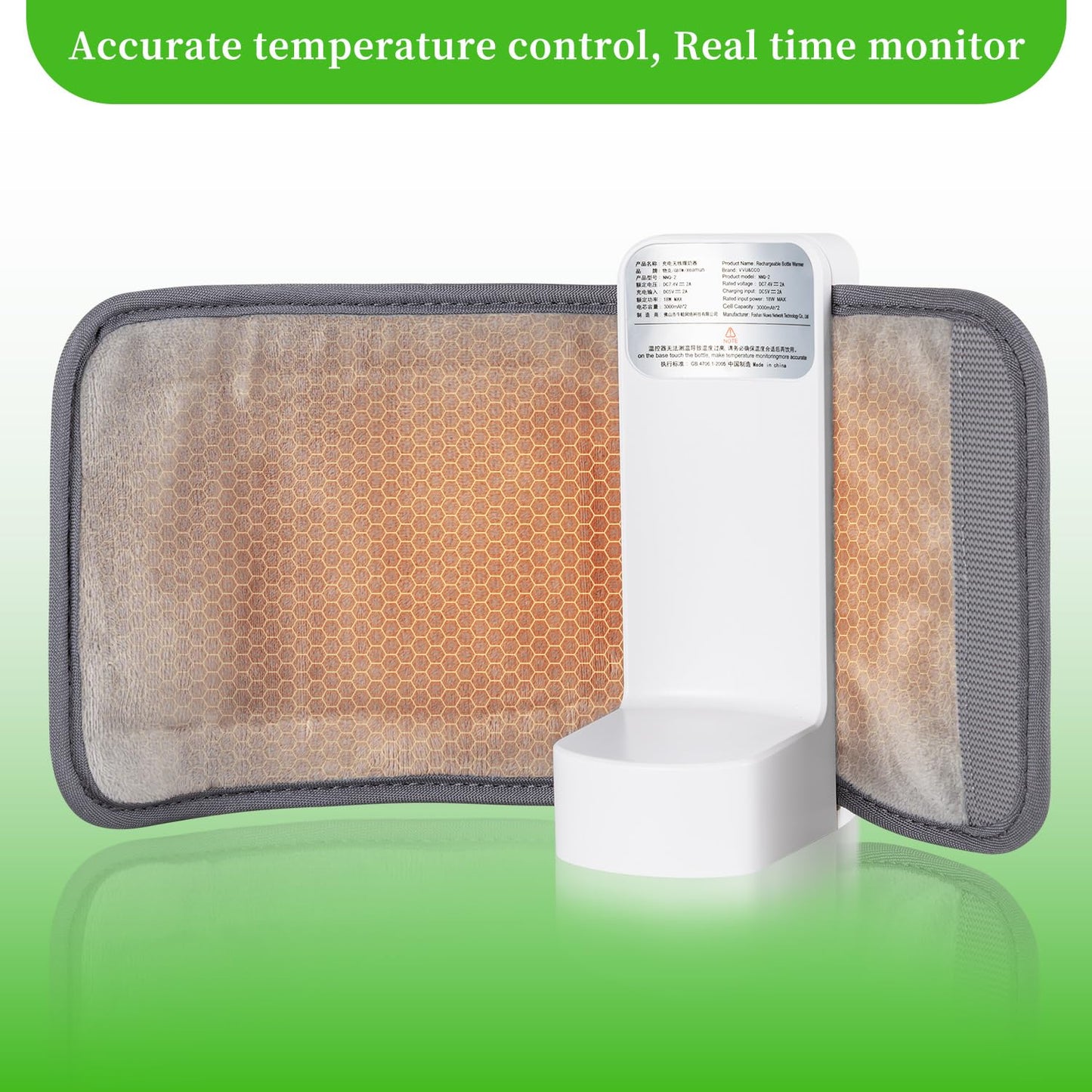 Portable Bottle Warmer for Travel, Fast Warming Comfortable Baby Feeding on the Go, Waterless Milk Warming with Battery-Powered for Home Outdoor