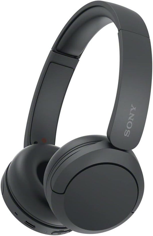 WH-CH520 Bluetooth Wireless On-Ear Headphones with Microphone, 50 Hours Battery Life, Quick Charging - Black