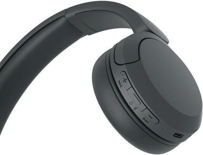 WH-CH520 Bluetooth Wireless On-Ear Headphones with Microphone, 50 Hours Battery Life, Quick Charging - Black