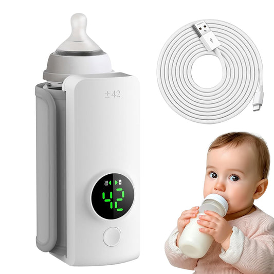 Portable Bottle Warmer for Travel, Fast Warming Comfortable Baby Feeding on the Go, Waterless Milk Warming with Battery-Powered for Home Outdoor