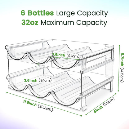 Water Bottle Cabinet Organizer - Set of 2 Stackable Storage Racks